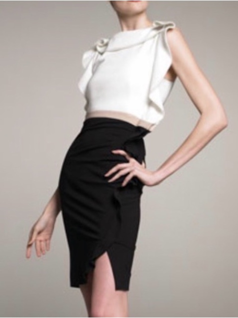 Valentino Black Colorblock Dress
